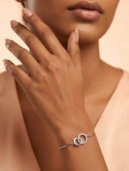 925 SILLER - White Stones Silver Jewellery Bracelet