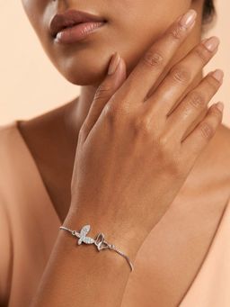 925 SILLER - White Stones Silver Jewellery Bracelet