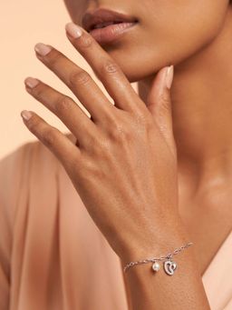 925 SILLER - White Stones Silver Jewellery Bracelet