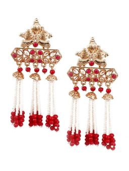 Odette - Red Stones Traditional Pair Of Earrings