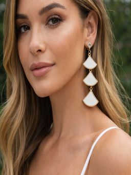 JEWELZ - White Stones Western Pair Of Earrings