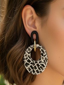 JEWELZ - Black Contemporary Western Pair Of Earrings