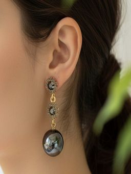JEWELZ - Black Stones Western Pair Of Earrings