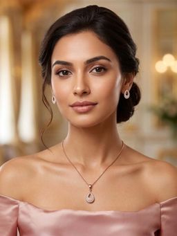 Accessher - White Stones Traditional Jewellery Set