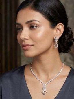 Accessher - White Stones Traditional Jewellery Set