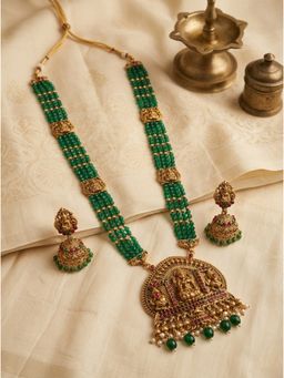 STILEADDA - Green Temple Traditional Jewellery Set