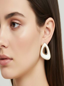 JEWELZ - White Contemporary Western Pair Of Earrings