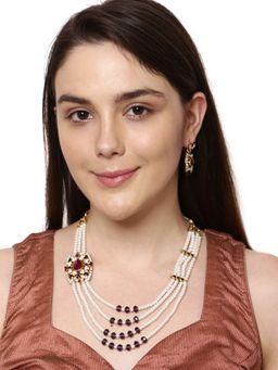 Anika's Creations - Anika's Creation Designer Pearl Necklace Set For Woman