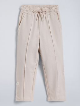 Hopscotch - Beige Cotton Regular Track pant