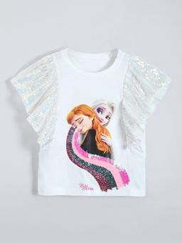 Hopscotch - White Sequined Beads Embellished Top