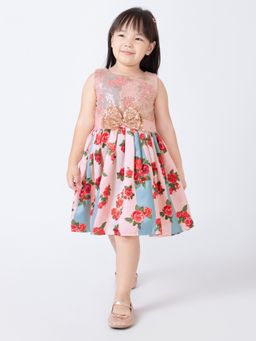 Hopscotch - Pink Sequin Embellished Party Dress
