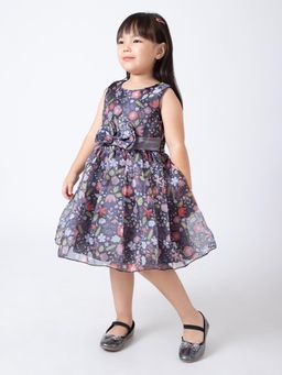 Hopscotch - Black Bow Applique Party Dress