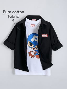 Hopscotch - Black Captain America T-shirt with Marvel Shirt