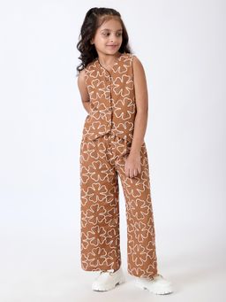 Hopscotch - Brown Cotton Floral Co-Ord Set