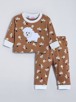 Hopscotch - Brown Sheep Applique Sweatshirt and Joggers