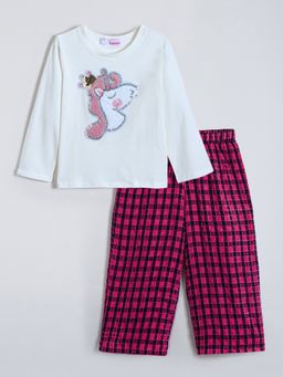 Hopscotch - White Sequinned Unicorn T-shirt and Pant