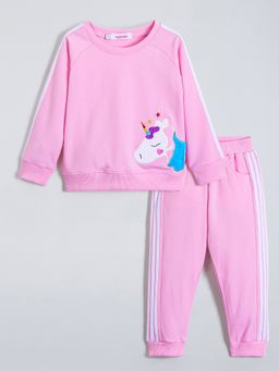 Hopscotch - Pink Sporty Unicorn Sweatshirt and Joggers