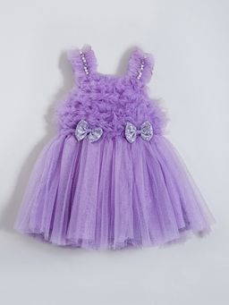 Hopscotch - Lavender Bow Applique Dress