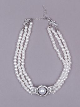 Odette - Pearl Layered Pendant Choker Necklace