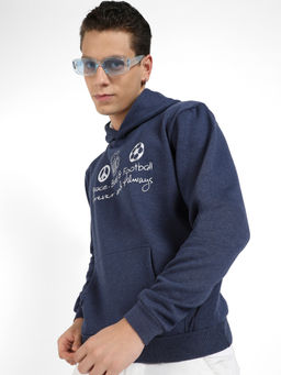 Campus Sutra - Mens Blue Peace Beer Football Hoodie with Kangaroo Pocket