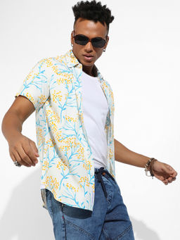 Campus Sutra - Mens Multi-Color Floral Strokes Shirt