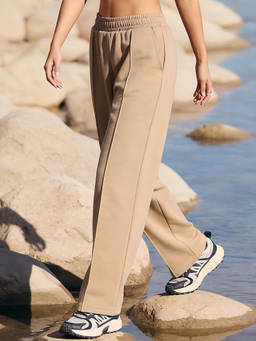Bewakoof - Ginger Root Brown Wide Leg Track Pant