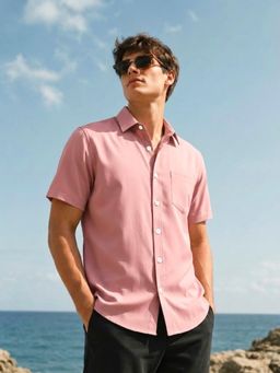 TAHVO - Men's Pink Regular Fit Shirt