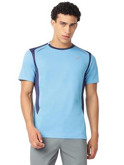 ASICS - Men's Blue Polyester Sports T-Shirt