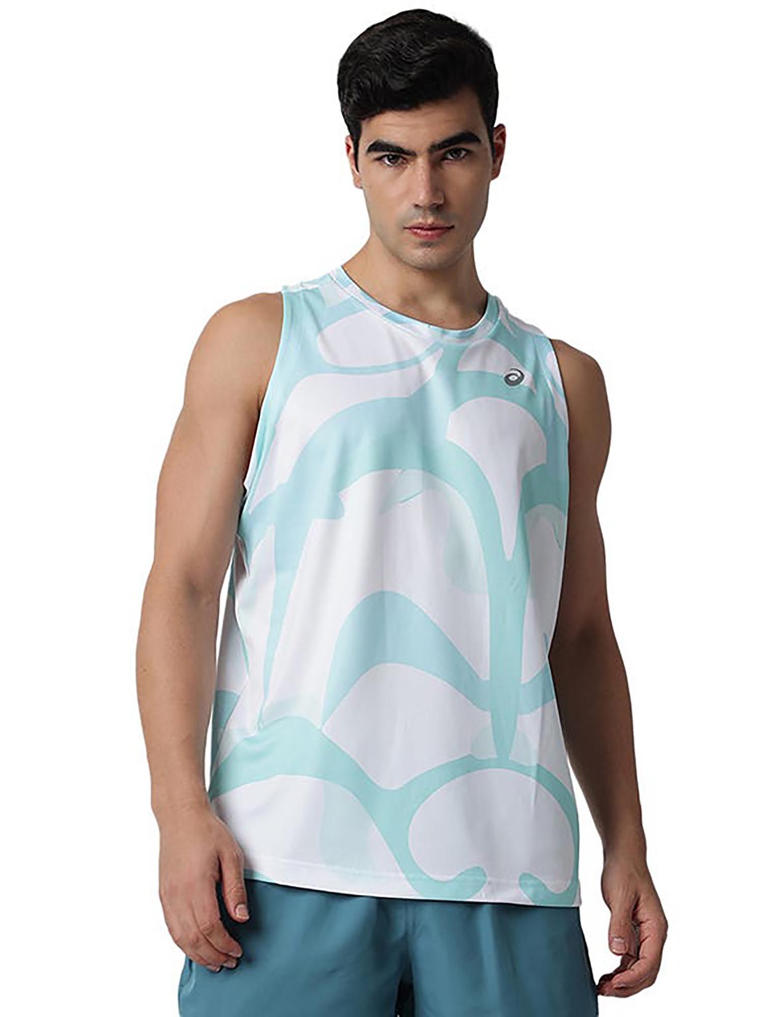 ASICS Men's White Polyester Sports Tank Top