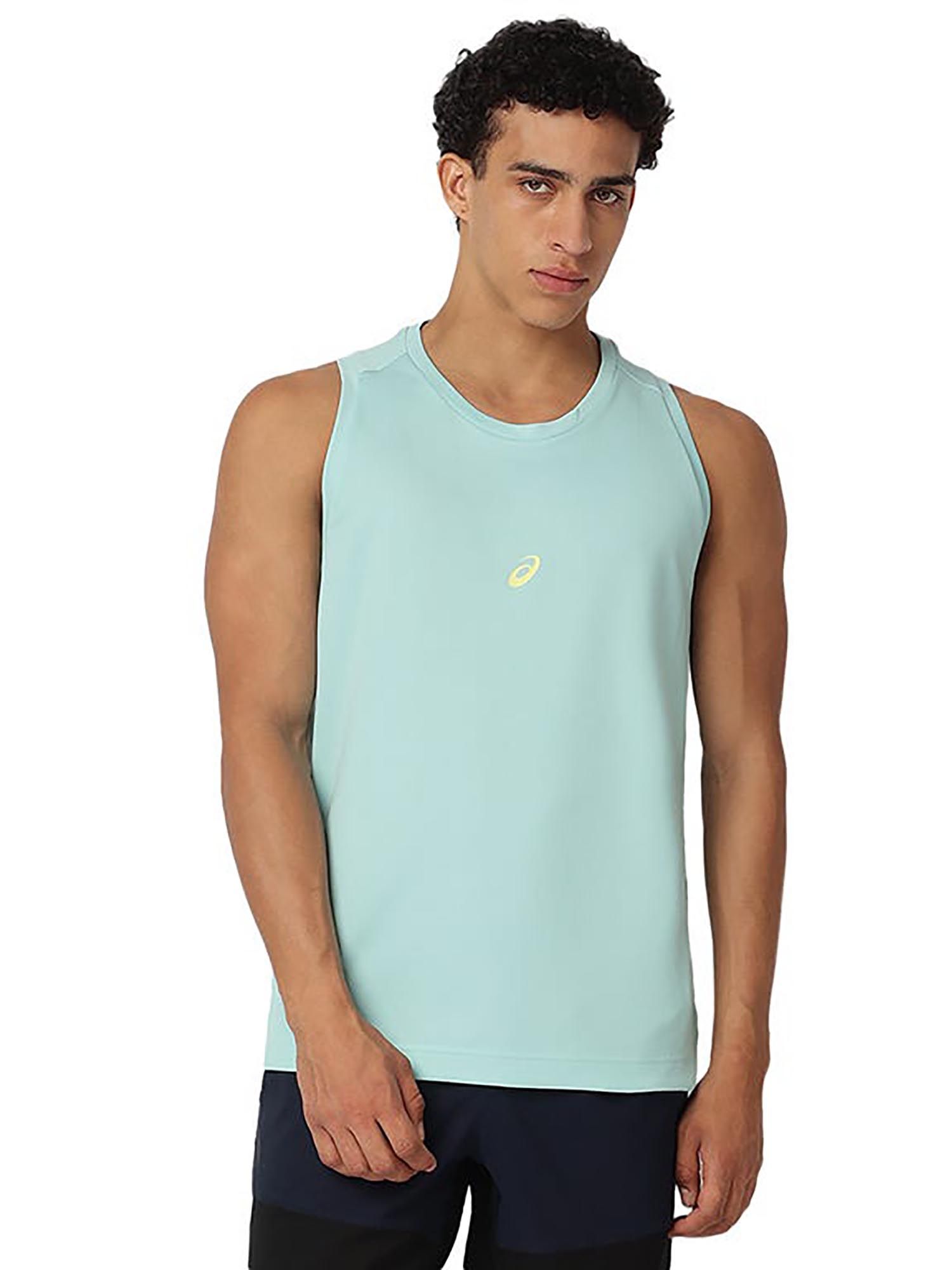 ASICS Men's Green Polyester Sports Tank Top