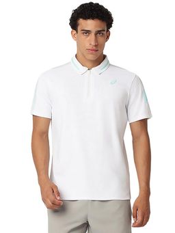 ASICS - Men's White Polyester Sports Polo T-Shirt