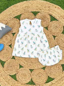 The Mom Store - Girls Multi-Color Printed Frock with Blommer