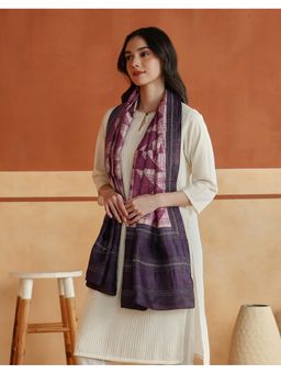 Fabindia - Purple Silk Symphony Hand Block Printed Stole