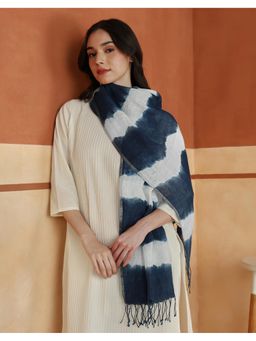 Fabindia - Indigo Linen Whisper Blend Tie & Dye Stole