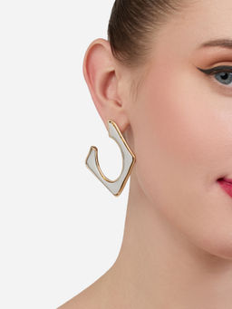 Zaveri Pearls - Two Tone Plated Statement Contemporary Studs Earring-ZPFK21136