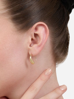 Zaveri Pearls - Gold Tone Contemporary Minimal Semi Hoops Earring-ZPFK21137