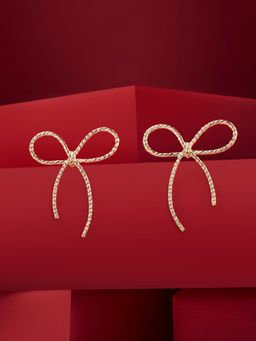 Zaveri Pearls - Gold Tone Pretty Contemporary Bow Studs Earring-ZPFK21138