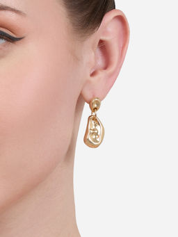 Zaveri Pearls - Gold Tone Classy Contemporary Drop Earring-ZPFK21139