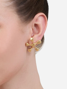 Zaveri Pearls - Gold Tone Plated Statement Contemporary Studs Earring-ZPFK21140