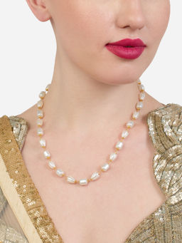 Zaveri Pearls - Gold Tone Pearls Embellished Fusion Wear Necklace-ZPFK19133