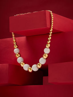 Zaveri Pearls - Gold Tone Gradient Beaded Contemporary Statement Necklace-ZPFK21149