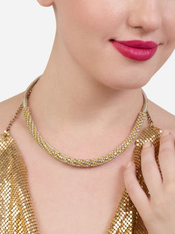 Zaveri Pearls - Multi Shade Austrian Diamonds Sleek Party Bling Necklace-ZPFK21150