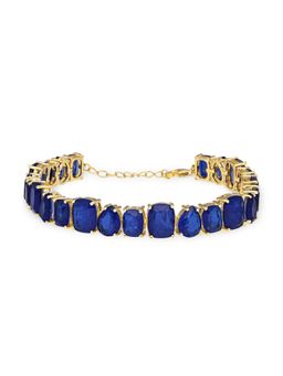 MISS JO - Geometric Prism Link Tennis Navy Blue Bracelet