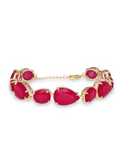 MISS JO - Opulent Oasis Charm Tennis Magenta Bracelet