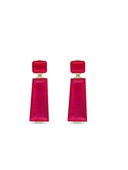 MISS JO - Mystic Moonstone Dangler Magenta Earrings