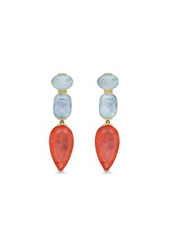MISS JO - Majestic Mosaic Dangler Coral Earrings
