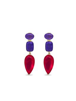 MISS JO - Majestic Mosaic Dangler Red Earrings