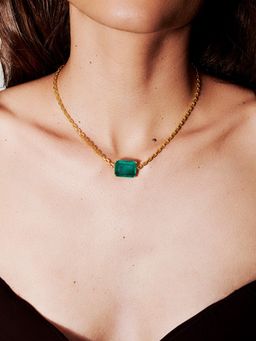 MISS JO - Serene Amulet Green Stone Necklace