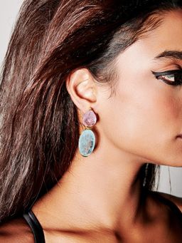MISS JO - Arabian Nights Dangler Aqua Earrings