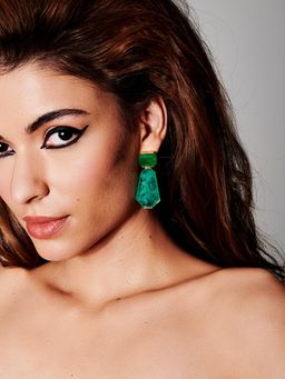 MISS JO - Ethereal Oasis Dangler Green Earrings